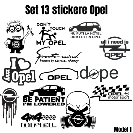 Stickere Seturi - set-13-stickere-auto-opel-logo-performance