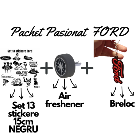 Cadouri pentru Șoferi - set-pasionati-ford-stickere-breloc-air-freshener-roata-3d.webp
