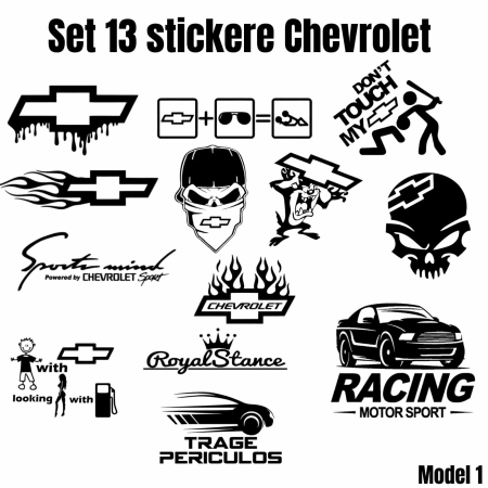 Stickere Seturi - set-13-stickere-auto-chevrolet-personalizate