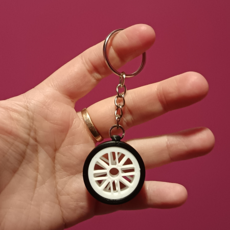 Brelocuri Personalizate - set-2-brelocuri-roti-auto-jante-albe-cauciucuri-negre