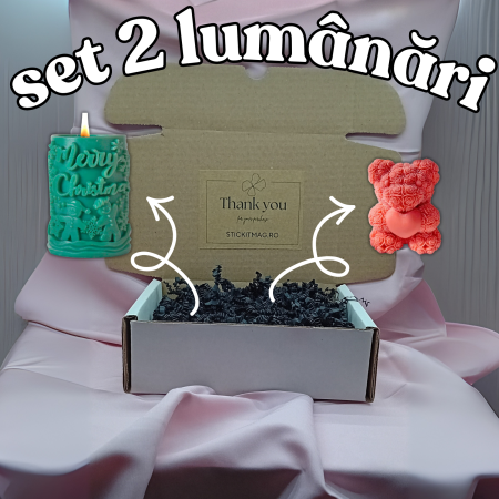 Lumânări Parfumate - set-lumanari-parfumate-merry-christmas-ursulet-trandafiri-stickitmag