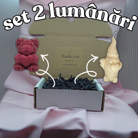 Lumânări Romantice Valentine’s Day - set-lumanari-parfumate-spiridus-cu-flori-si-ursulet-de-trandafiri-stickitmag