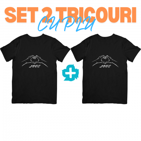 Haine Personalizate - set-2-tricouri-unisex-cuplu-love-stick-it-mag