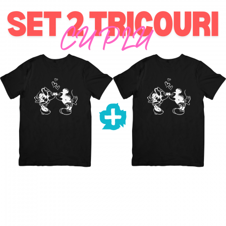 Haine Personalizate - set-tricouri-unisex-minnie-mickey-cadou