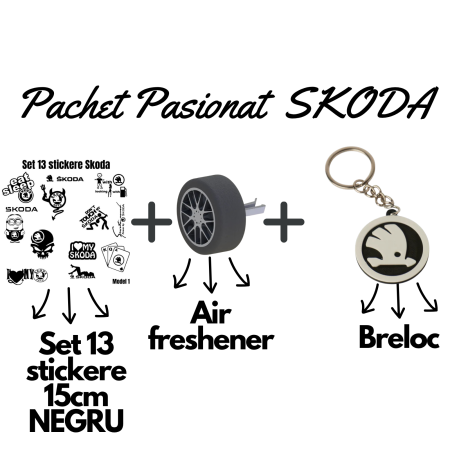 Skoda - set-pasionati-skoda-stickere-breloc-air-freshener-roata-3d.webp