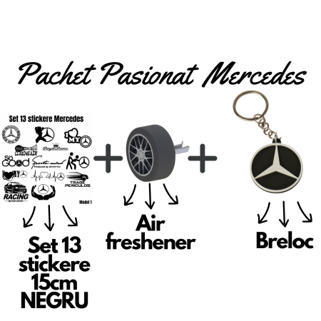 Mercedes - set-pasionati-mercedes-benz-stickere-breloc-air-freshener-roata-3d.webp
