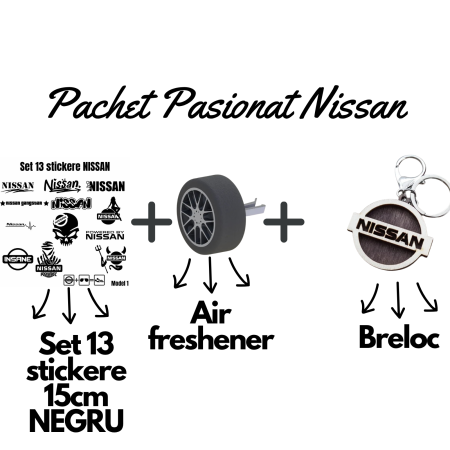 Nissan - set-pasionati-nissan-stickere-breloc-air-freshener-roata-3d.webp
