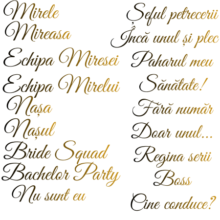 Decorațiuni și Panouri Personalizate pentru Nuntă - set-stickere-aurii-pentru-pahare-de-sampanie-nunta-18-mesaje