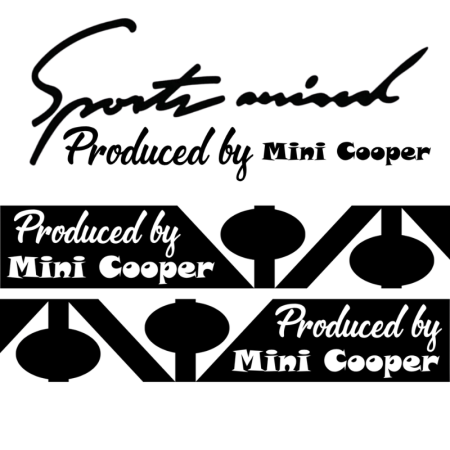 Stickere Auto și Moto – Autocolante Premium - set-stickere-auto-sport-mind-mini-cooper-oglinzi-negru-alb