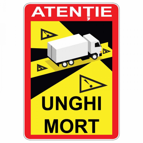 Stickere Mașină - sticker-atentie-unghi-mort-autocolant-avertizare-auto