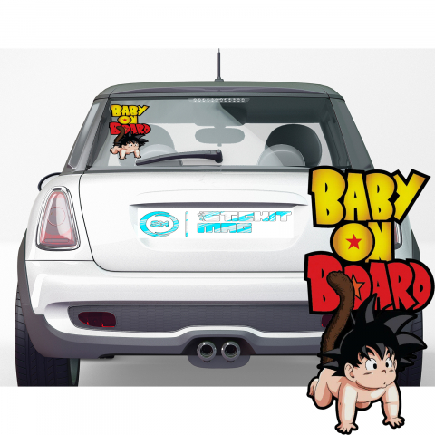Stickere Mașină - sticker-baby-on-board-goku-autocolant-anime-auto