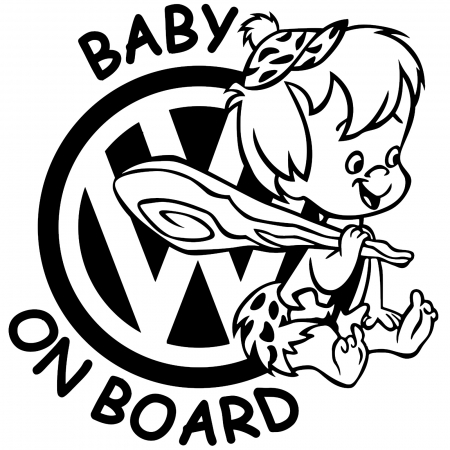 Stickere Mașină - Sticker auto Baby On Board cu tema Volkswagen copin in masina
