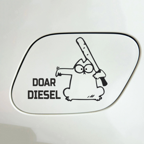 Sticker auto clapeta rezervor – text Doar Diesel [1]