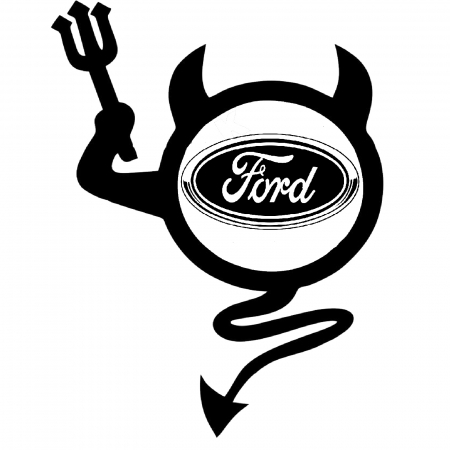 Ford - Sticker auto „Devil Ford” – autocolant tuning cu design diavol și logo Ford