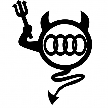 Audi - Sticker auto „Devil Audi” – autocolant tuning cu design diavol și logo Audi