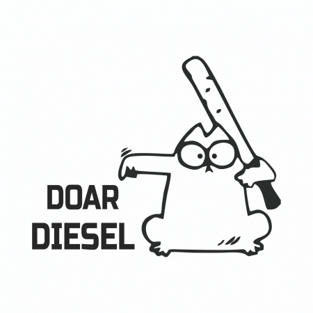 Stickere Mașină - Sticker auto clapeta rezervor – text Doar Diesel