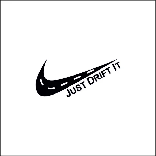Stickere Mașină - Sticker auto „Just Drive It” – design inspirat de Nike pentru pasionați de condus