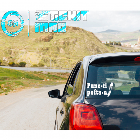 Sticker auto „Pune-ți pofta în suspensii” – mesaj funny pentru tuning și stance [3]