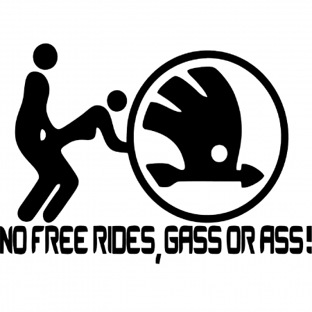 Skoda - sticker-auto-no-free-rides-gas-or-ass-skoda.jpg