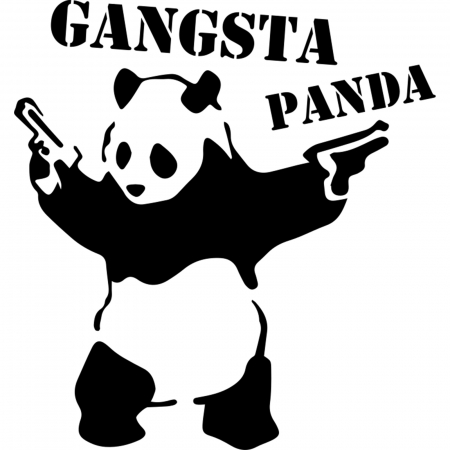 Stickere universale - Sticker auto Panda Gangsta – design urban si cool pentru masina