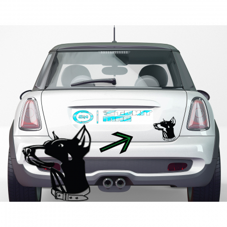 Sticker auto „Câine Doberman” – autocolant impunător pentru iubitorii de câini [1]