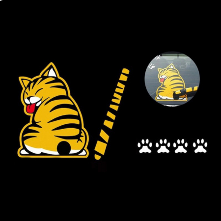 Stickere Animale - sticker-luneta-pisica-galbena.jpg