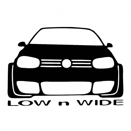 Stickere Mașină - sticker-volkswagen-golf-4-low-n-wide-front-stickitmag
