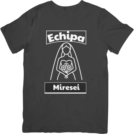 Cadouri și Decorațiuni pentru Nuntă Personalizate - tricou-personalizat-echipa-miresei-alb-negru-xs-3xl
