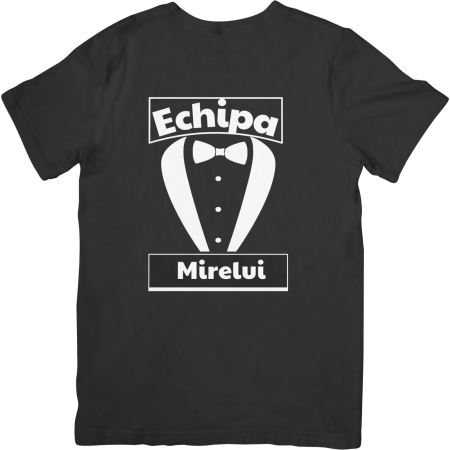 Cadouri și Decorațiuni pentru Nuntă Personalizate - tricou-personalizat-echipa-mirelui-alb-negru-xs-3xl