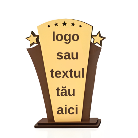 Trofee Personalizate din Lemn și Plexiglass - trofeu-personalizat-model-campion-cu-logo-si-text-premium-awards