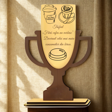 Trofee Personalizate din Lemn și Plexiglass - trofeu-model-cupa-fara-cafea-nu-vorbesc-personalizat-premium-awards