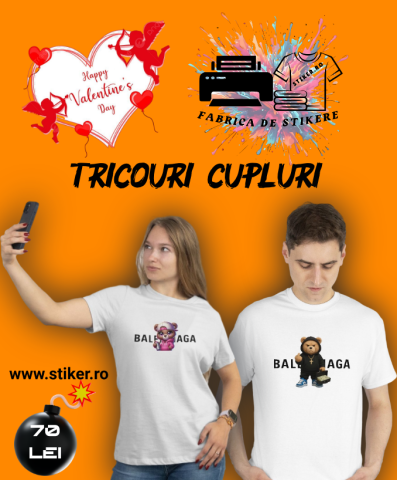 Tricouri Cupluri - Tricouri cupluri Street – Set personalizat (2 tricouri)