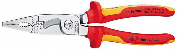 Cleste electrician cu 6 functii izolat 1000 V, 200 mm, KNIPEX [13 86 200] [1]