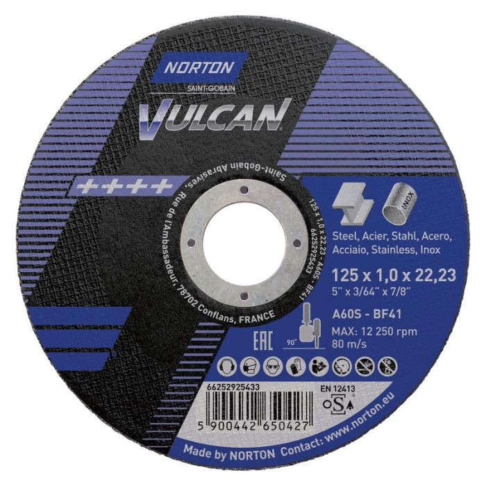 Disc debitat 125x1.0x22 NORTON VULCAN [66252925433] [1]