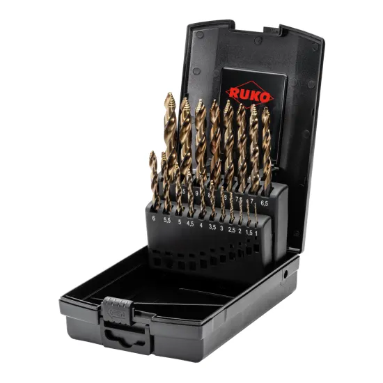 Set 19 burghie DIN 338 HSS-Co5% ULTIMATECUT FLOWSTEP [259214ERO] RUKO [1]