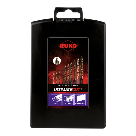 Set 19 burghie DIN 338 HSS-Co5% ULTIMATECUT FLOWSTEP [259214ERO] RUKO [4]