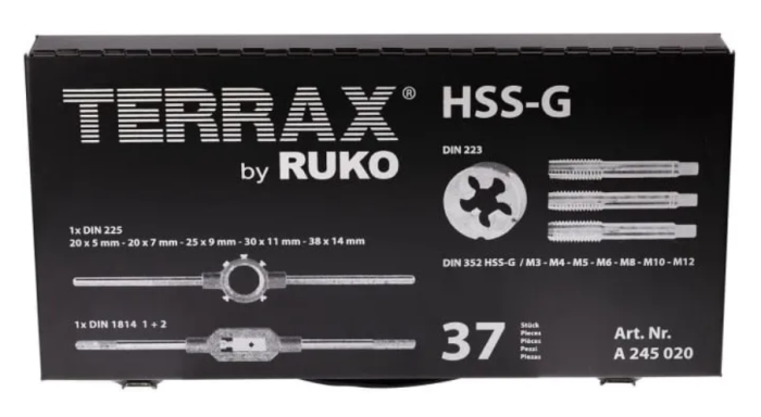 Trusa 37 piese tarozi si filiere A245020 RUKO [2]