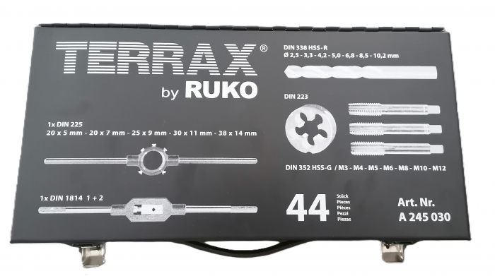 TRUSA 44 PIESE TAROZI+FILIERE M3-M12 (A245030) RUKO [2]