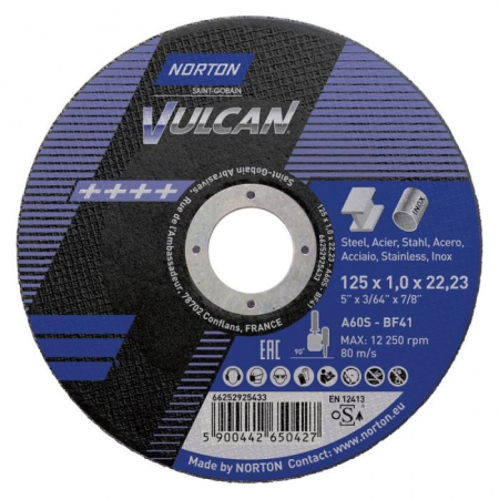 Discuri debitat - Disc debitat 125x1.0x22 NORTON VULCAN [66252925433]