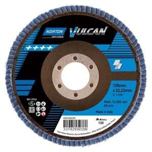 Discuri lamelare - Disc lamelar VULCAN, 125x22mm, GRAN. P120 [63642502326] NORTON