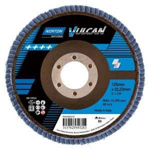 Discuri lamelare - Disc lamelar VULCAN, 125x22mm, GRAN. P80 [63642502318] NORTON