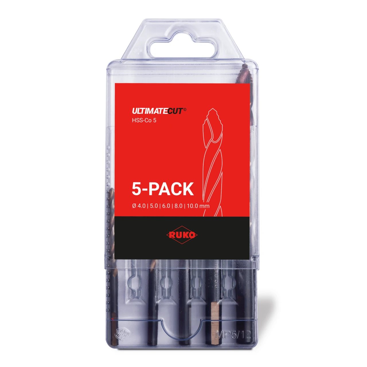 Seturi burghie - Set 5 burghie DIN 338 HSS-Co5% ULTIMATECUT FLOWSTEP [259205ERO] RUKO