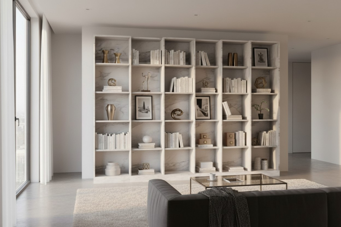 Bibliotecă din marmură Thassos Bianco. [12]