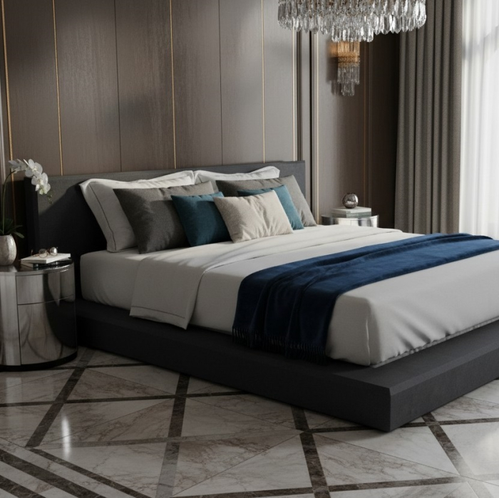 Cadru pat din piatră naturală, model Matt [2]