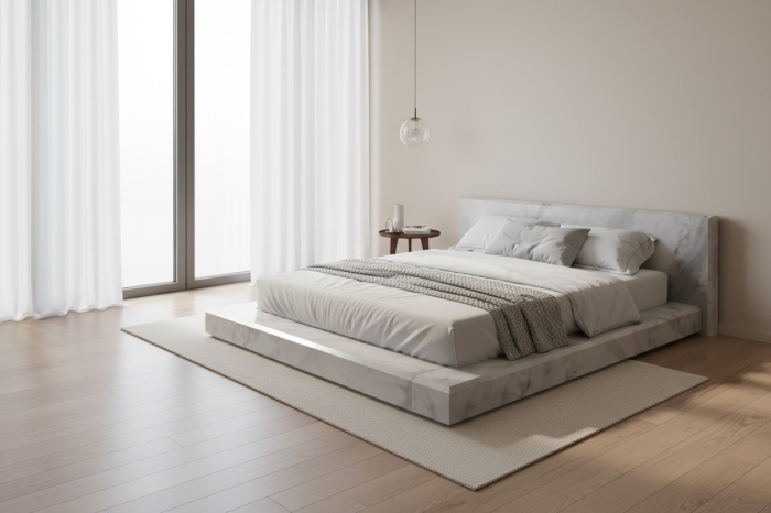 Cadru pat din piatră naturală, model Matt [6]