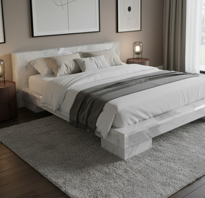 Cadru pat din piatră naturală, model Alia [2]