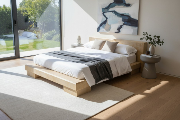 Cadru pat din piatră naturală, model Alia [5]