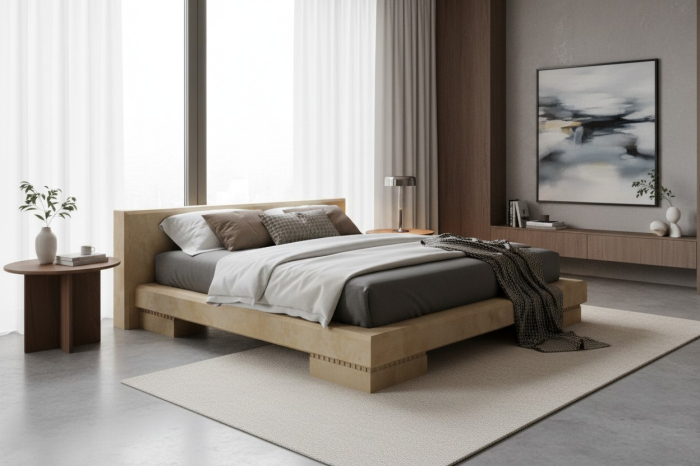 Cadru pat din piatră naturală, model Alia [6]