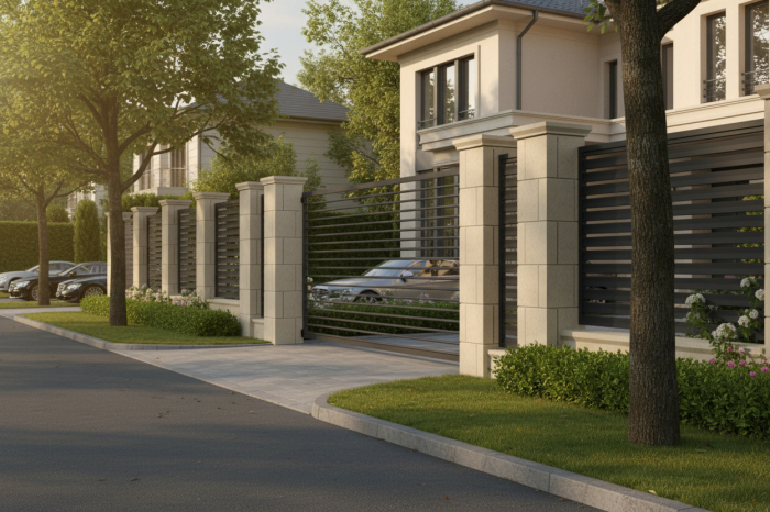 Capac din piatră naturală pentru soclu de gard - Colecția QADRA [3]