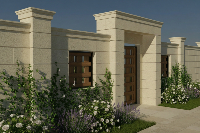 Capac + cornișă pentru gard din piatră naturală, Colecția GEORGIO [4]